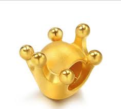 Crown necklace 14k gold made to order tiara charm queen for mother s day gift graduation fine jewelry ideas. 24 K Pure Gold Crown Pendant Charm Xingjewelry