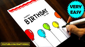 Create your own happy birthday card in minutes. Birthday Card Drawing Easy Youtube