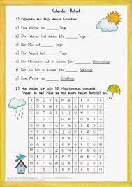 Lebe froh noch jeden tag, den gott dir schenken mag. Kalender Ratsel Zum Jahr Mehr Arbeitsblatter Grundschule Schule Sachunterricht Grundschule