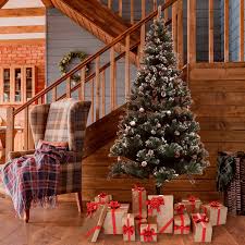 Shop for christmas tree with pinecone online at target. Aleko Snow Dusted 8 Feet Artificial Christmas Tree With Pine Cones Overstock 24086671