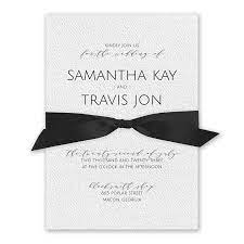 Modern Elegance White Invitation Invitations By Dawn Black And White Weddi Invitations By Dawn Black And White Wedding Invitations Wedding Invitation Ribbon