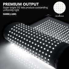 Neewer Rollable 30x53cm Flexible Led Light Panel Mat On Fabric 48w 5600k 512 Led Lighting Panel With Handle Grip Remote Control Diffuser Cloth Carry Bag For Traveling Filmmakers Outdoor Photography Neewer