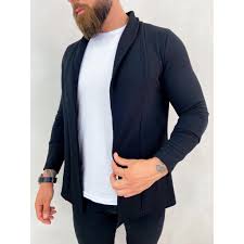 Cardigan Blazer Comprido Longo Masculino Casaco Manga Longa