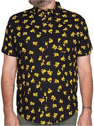 Black And Yellow Button Up Shirt Mens Pokemon Pikachu All Over Print Button Up Mens Shirt L Pokemon Tshirt For Men Print Buttons Mens Shirts Pokemon Shirts