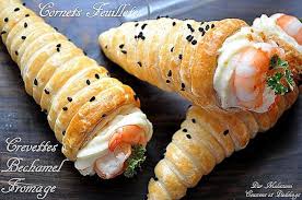 Cornets Feuilletes Aux Crevettes Bechamel Et Fromage Recette Apero Crevette Recettes De Cuisine Aperitif Pate Feuilletee