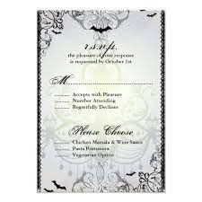 Fancy Gothic Bats Halloween Wedding Rsvp Card Zazzle Com Rsvp Wedding Cards Gothic Wedding Invitations Halloween Wedding Invitations
