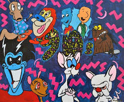 Just to think, all these famous cartoon characters started off as simply drawings and ended up famous. 90s Cartoon Collage Anthony Alexander Lopez