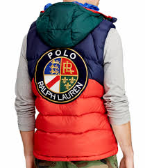 Black And Red Polo Jacket Polo Ralph Lauren Men Color Blocked Downhill Skier Cookie Hood Down Jacket Vest Ralph Lauren Vest Ralph Lauren Men Mens Sweatshirts