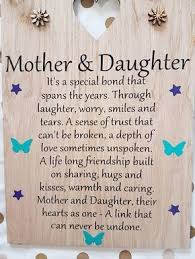 Mother And Daughter Mother S Day Christmas Gift Mum Keepsake Daughter Sign Mum Sign Personalised Gift Best Mum Birthday Gift Mothers Day Poems Birthday Quotes For Daughter Mother Poems
