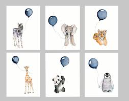 Nursery Prints Set Navy Nursery Boys Wall Art Baby Boy Nursery Watercolor Nursery Baby Animal Art Safari Nursery Prints In 2020 Nursery Art Boy Baby Animal Art Baby Animal Prints