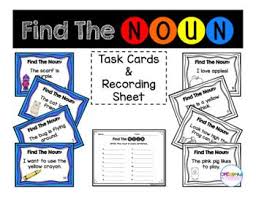 Find The Noun Task Cards 16 Task Cards In Which Students Identify The Noun In A Given Sentence Product Includes A Colored Noun Task Cards Task Cards Nouns