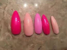 The killer mani style peaked in 2015 (celebs like kylie. Set Of Painted Glossy Pinks Long Coffin Ballerina Stiletto Nails Ebay