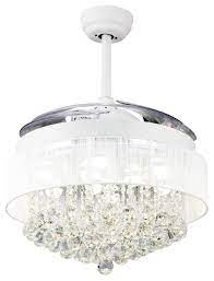 Maybe you would like to learn more about one of these? White 46 Inch Crystal Chandelier Ceiling Fan With Remote Contemporary Ceiling Fans By Flint Garden Inc Houzz