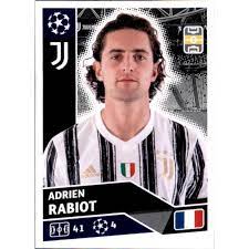 Career stats (appearances, goals, cards) and transfer history. Sticker Juv11 Adrien Rabiot Juventus Turin 0 39