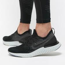 Men's nike epic react flyknit 2 in black/sapphire. Authentic Nike Epic React Flyknit Black Black Dark Grey Pure Platinum Men S Fashion Footwear On Carousell