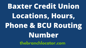 Union bank® bank freely™ rewards visa® credit card. Baxter Credit Union Locations Hours Phone Bcu Routing Number