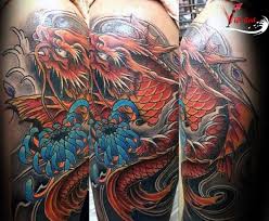 Chúng ta hãy cùng ngắm nghía cá tính điệu đà là những gì mà bạn cảm nhận được khi chiêm ngưỡng những hình xăm cổ tay. Tattoo Ca Chep Hoa Rong Dep