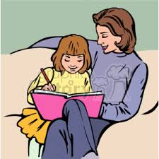 Two young girls near the wooden mailbox. Child Reading With Her Mom Clipart Commercial Use Gif Wmf Eps Svg Clipart 157561 Graphics Factory