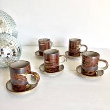Tasses A Cafe En Gres Brocanteandco Boutique En Ligne De Brocante Tasse Cafe Sous Tasse Cafe