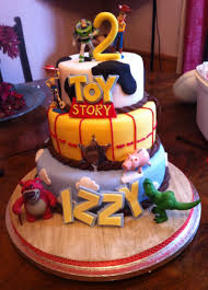 My daughter's 2nd birthday cake for playgroup. Toy Story Tiered Cake For 2nd Birthday Children Cakecentral Com