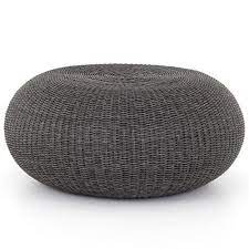 Complete your yard setup with outdoor accent tables. Penelope Modern Classic Black Woven Wicker Round Outdoor Coffee Table 31 W 40 W Kathy Kuo Home