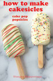 Dip cake pops into melted chocolate and shake off excess chocolate and decorate with sprinkles. How To Make Cakesicles Cake Pop Popsicles Hungry Happenings