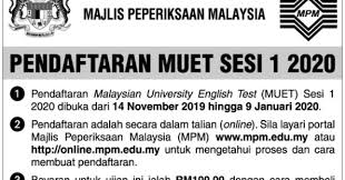 Cara semak slip daftar muet online dan sms. Pendaftaran Malaysian University English Test Muet Sesi 1 2020 Mpm Ukai Nganu Madah