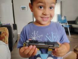 Alarick got a new sd70 today he is pretty proud of