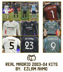 Real madrid were famed for really splashing the cash in the 00's and had david beckham on board shortly after alex ferguson threw the boot at his head. Pes 2017 Real Madrid 2003 04 Kits By Ezlam Ahmd Pes Patch