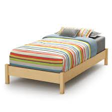 Natural Wood Twin Bed Frame Bed Without Headboard Wood Platform Bed Twin Bed Frame