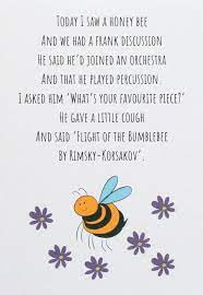 Funny Music Card Funny Bee Card Etsy Bee Quotes Bee Poem Bee Facts