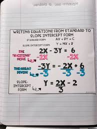 How do you write an equation for slope? Mrs Newell S Math Standard To Slope Intercept Form