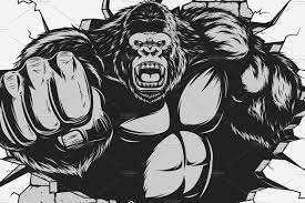 Illustration of an angry gorilla ape head viewed from front set inside circle on isolated background done in cartoon style baseball team angry gorilla mascot emblem. Pin On Fashion