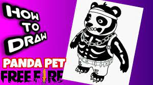 Free fire new dreki pet ability ! How To Draw Panda Pet Free Fire Free Fire Drawings Como Dibujar Al Panda De Free Fire Youtube