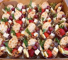 Individual Charcuterie Cups Party Platters Cheese Cups Shareable Food Overwood Artisan Plat Party Food Buffet Charcuterie Recipes Party Food Appetizers