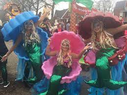 uit je schulp kruipen zeemeermin carnaval optocht trio zandbak kostume karneval karneval meerjungfrau kostum