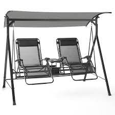 Zero gravity chair patio chairs set of 2 outdoor chairs folding chairs outdoor anti gravity chair lounge reclining camping deck chair with pillow and cup holde (black) 5.0 out of 5 stars 7 $124.99 $ 124. Replacement Canopy For Oversized Double Zero Gravity Swing Slate Gray Garden Winds