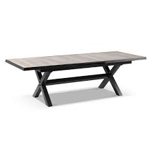 Tables can include up to three leaves, and some styles seat 12 people. Portland Large Extension Outdoor Aluminium Ceramic Extendable Dining Table