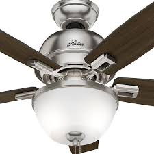 Hunter fan company 51091 hunter builder indoor low profile ceiling fan with led light and pull chain control, 42, new bronze. 44 Hunter Fan Company 52227 Casual Donegan Bowl Light Brushed Nickel Ceiling Fan With Light Mimbarschool Com Ng