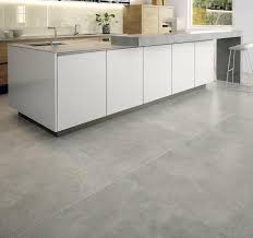 grey tile kitchen floor, concrete tiles
