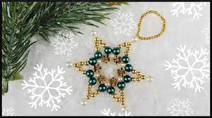 Auch eine silberdistel macht sich wunderbar als weihnachtsbaumschmuck. Diy Beaded Pearl Star Christmas Tree Ornament Perlen Stern Christbaumschmuck Youtube