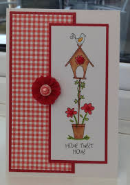 Learn about card making techniques and tools, and get free tutorials for birthday cards, congratulatory cards, thank you cards and more. New Home Card Using Pink Petticoat Home Sweet Home Image Cards Handmade New Home Cards Card Craft