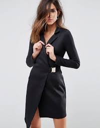 Asos Premium Blazer Dress With Waist Buckle Fashion Blazer Dress Wet Look Dress