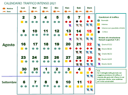 Rispetto al mese di luglio 2021, il calendario del mese di agosto si presenta con alcune differenze. Previsioni Traffico E Giornate Da Bollino Rosso O Nero Ad Agosto 2021