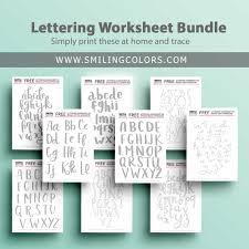 If you have been looking for a beginners modern calligraphy practice alphabet sheet, i have put one together. Lettering Worksheets 9 Free Printable Practice Sheets To Trace Smiling Colors