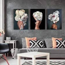20 tall x 22 wide (51 cm x 56 cm) 25 tall x 28 wide (64 cm x 72 cm). Modern Abstract Flowers Feathers Woman Canvas Wall Art For Home Decoration And Living Room Decoration Wall Decor Home Kitchen Rayvoltbike Com