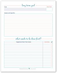 Personal Planner Free Printables Goals Printable Goals Worksheet Short Term Goals