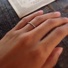 Wedding Band Ultra Thin With Diamonds Anillo Esmeralda Anillos Accesorios