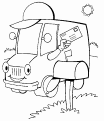 Free Coloring Books By Mail Awesome Mail Truck Drawing At Getdrawings Kindergarten Coloring Pages Tractor Coloring Pages Truck Coloring Pages