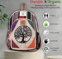 Mochila artesanal leve de cânhamo natural do Himalaia Nepal ...